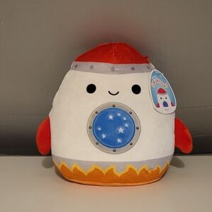 Rudy Squishmallows Rocket Plush Toy - Red, White, Blue
